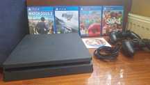 PS4 SLIM 1TB 2 pady 5 gier PlayStation 4