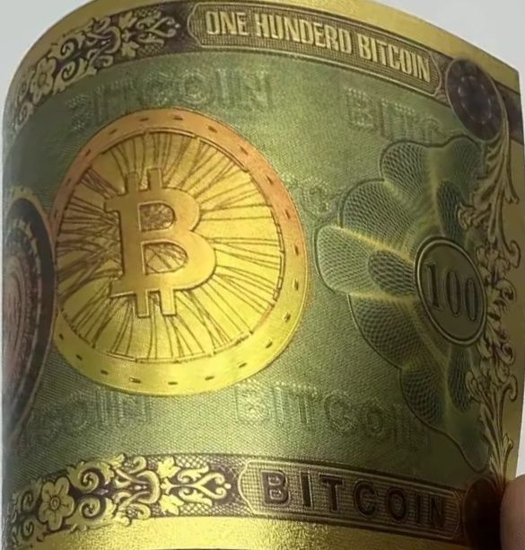 Биткоин.  Купюра биткоин .   монета Биткоин Bitcoin подарок