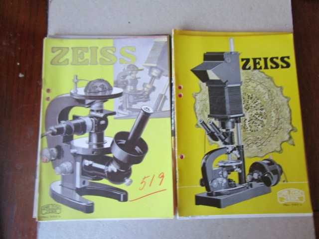 brochuras publicitárias ZEISS instrumentos precisão microscopios etc