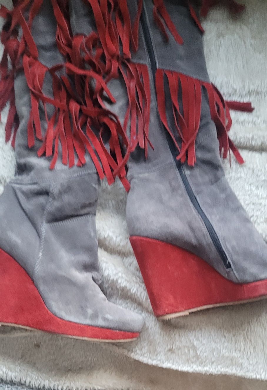 Kozaki z frędzlami, oryginalne Prima Moda