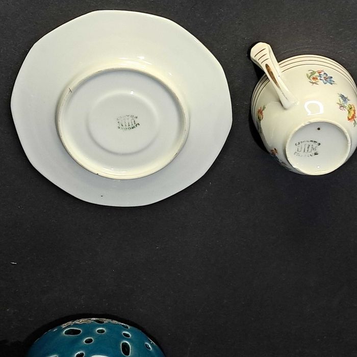 Limoges filiżanka i spodek przedwojenna porcelana Art Deco