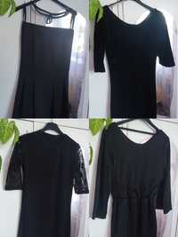 Czarna sukienka dopasowana welurowa XS S