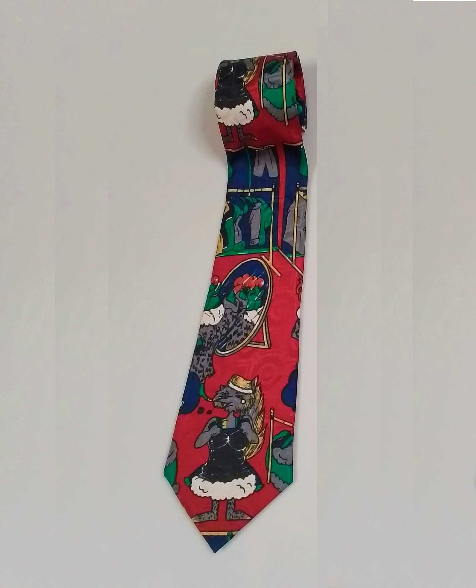 Męski krawat z motywem lisa animowanego