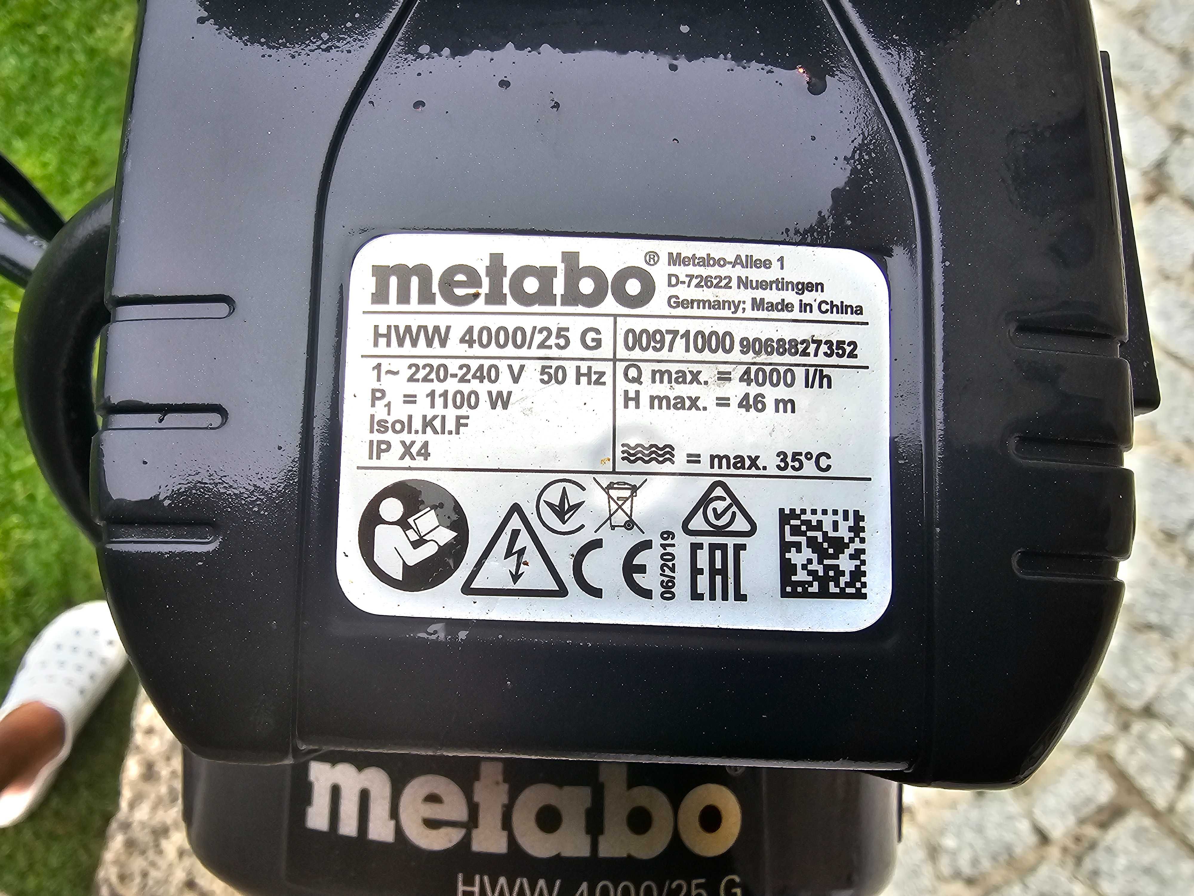 Metabo HWW 4000/25 Sistemas de abastecimento