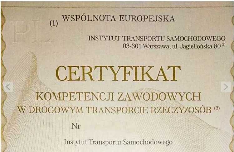 Certyfikat Kompetencji Zawodowych