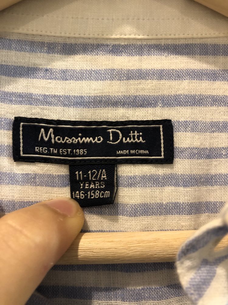 Camisa Linho As Riscas Massimo Dutti