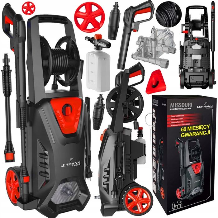 Myjka Ciśnieniowa 290 Bar Pompa Samossąca Turbo Zestaw Mocna Moc 2200w