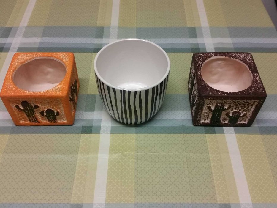 6 vasos cerâmica, barro