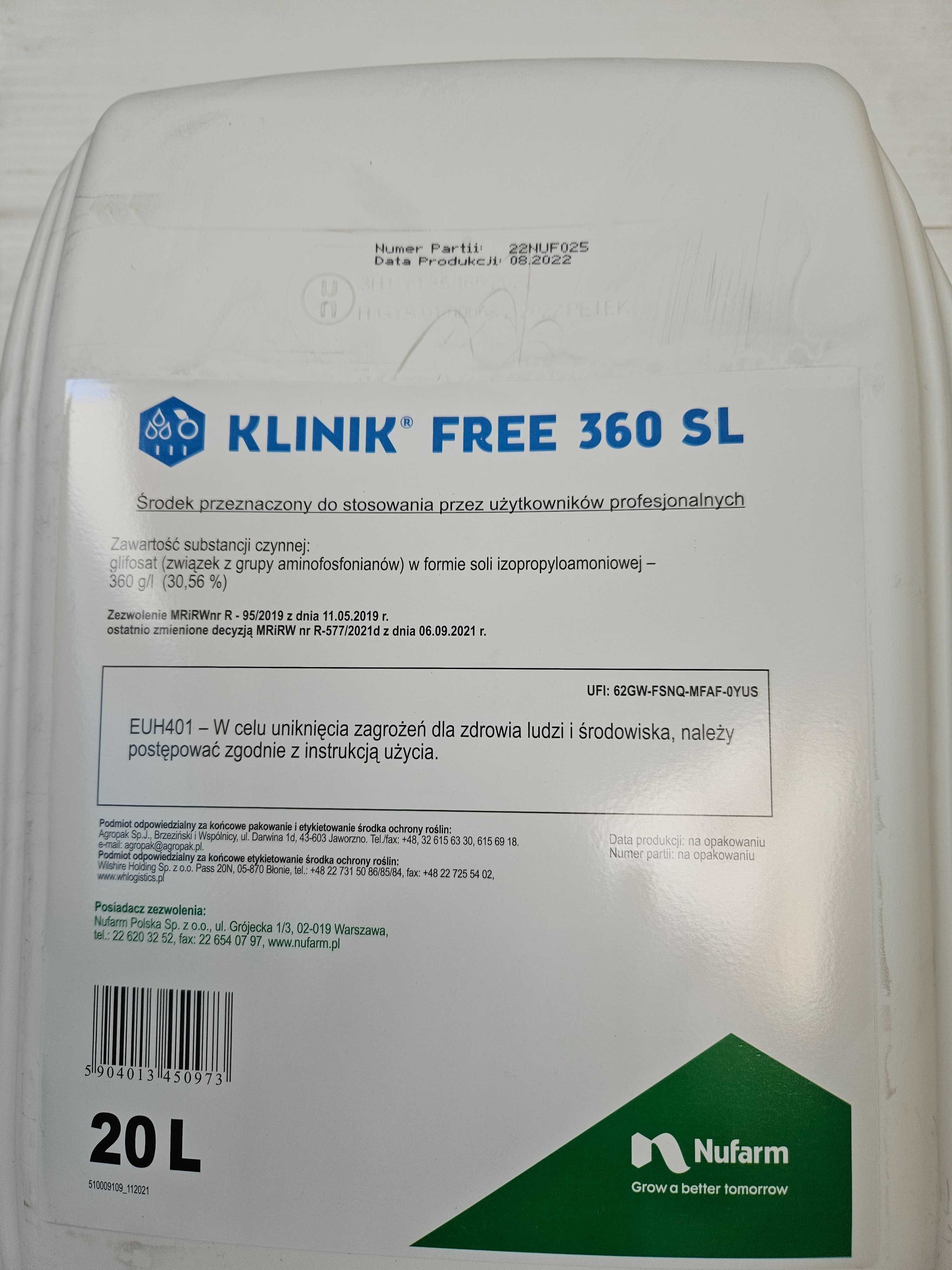 KLINIK FREE 360 SL 5l ,agrosar roundup