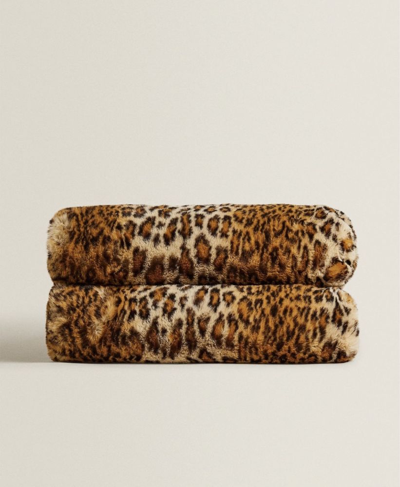 Manta Pelo Sintético Leopardo Zara Home NOVO