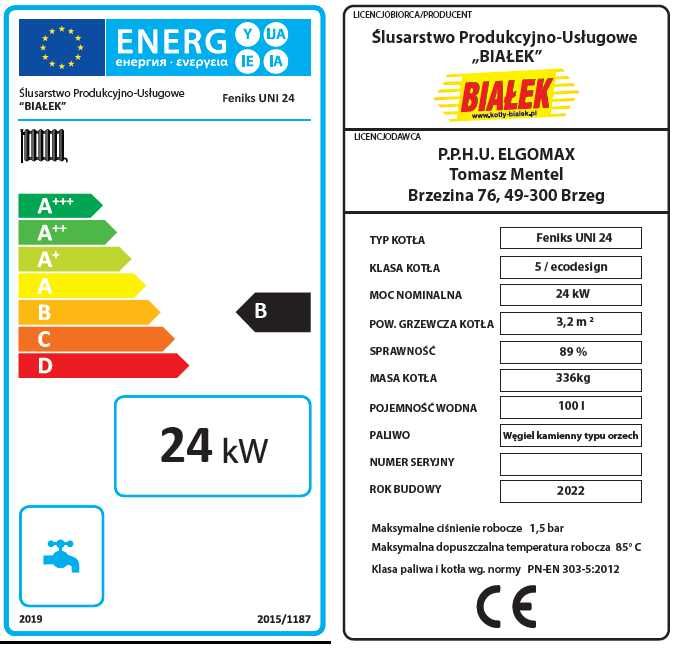 Kocioł Piec zasypowy NA WĘGIEL 24KW 5 KLASA dostawa GRATIS