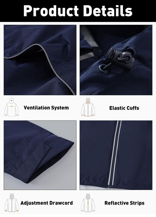 Kurtka Rowerowa Przeciwdeszczowa ATLASLAVA Niebieska L