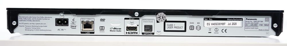 Multim. Blu-Ray Panasonic DMP-BDT384 2xUSB Wi-Fi Mp3 FLAC mkv DivX