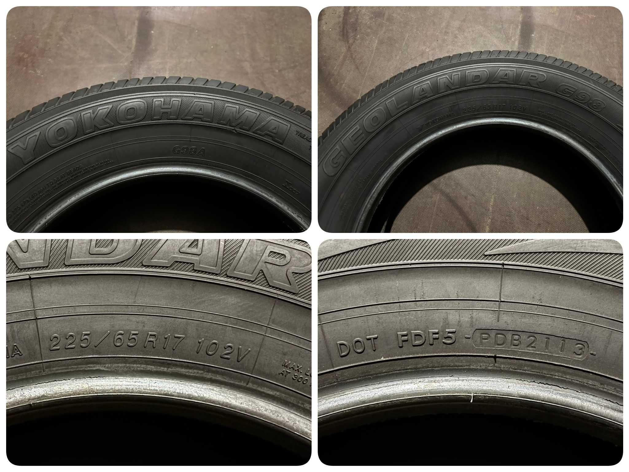 4X OPONY LETNIE 225/65R17 102V Yokohama Geolandar G98 5.5MM