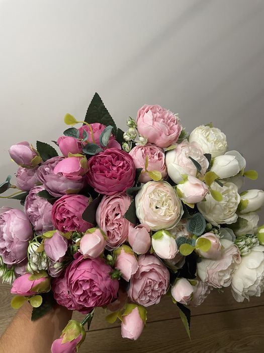 Букет зі штучних квітів, декор, фотозона, піони, півонія