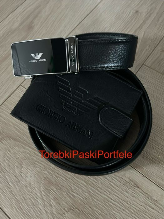 Nowy zestaw Giorgio Armani , pasek + portfel.