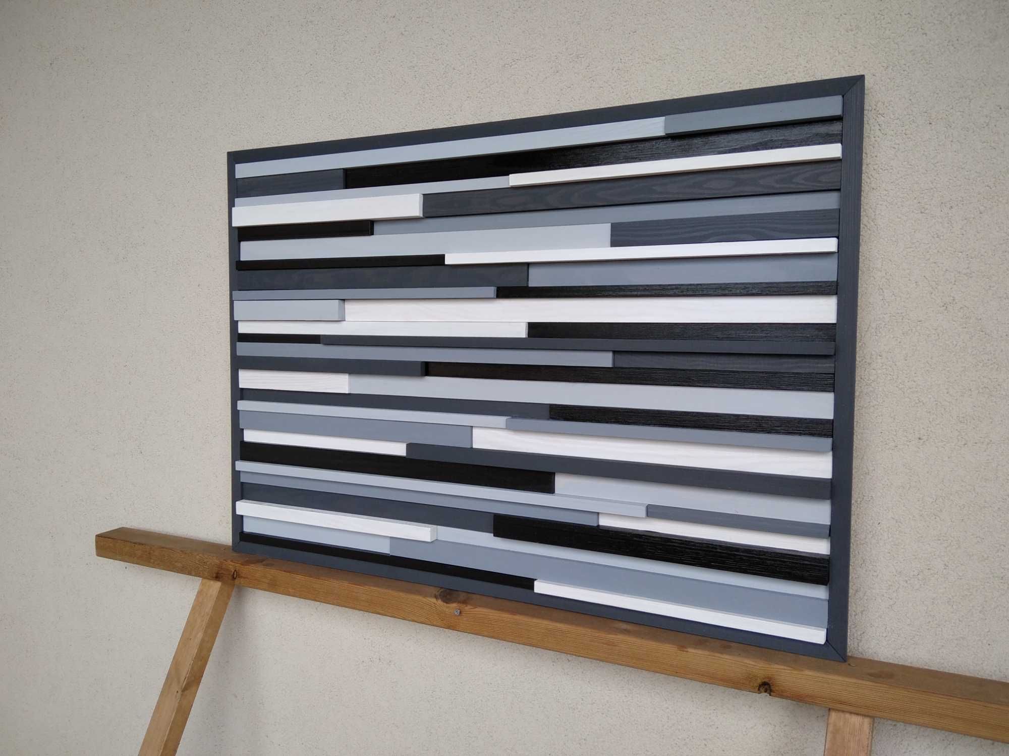 Obraz mozaika dekoracja ścienna z drewna 91 x 63 cm.