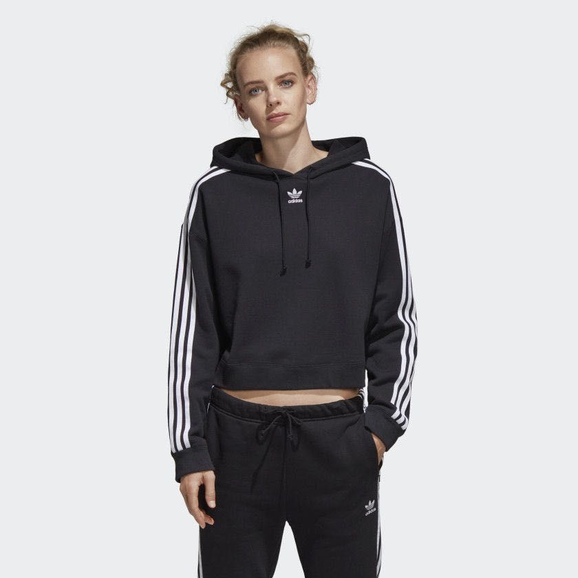 Укороченая худи с центр лого adidas.