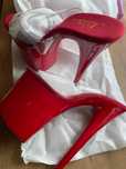 High heels pole dance platformy czerwone r41 - 26cm
