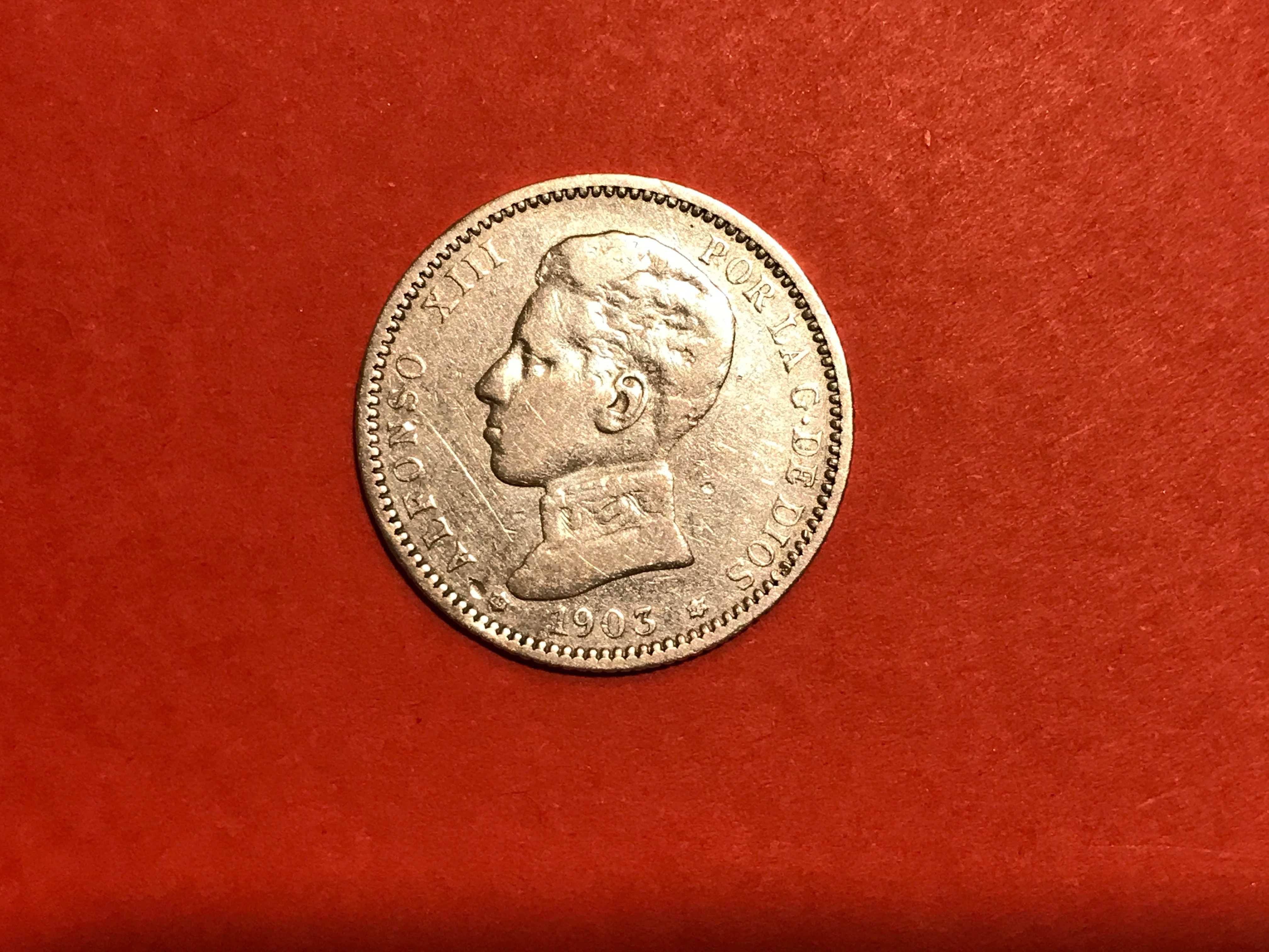 Срібна монета Іспанії 1 песета 1903 року