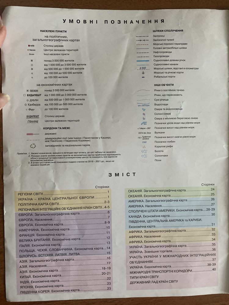 Атлас географія 10 клас