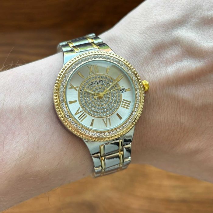 Супер хіт! Жіночий годинник на браслеті Guess комбінованого кольору