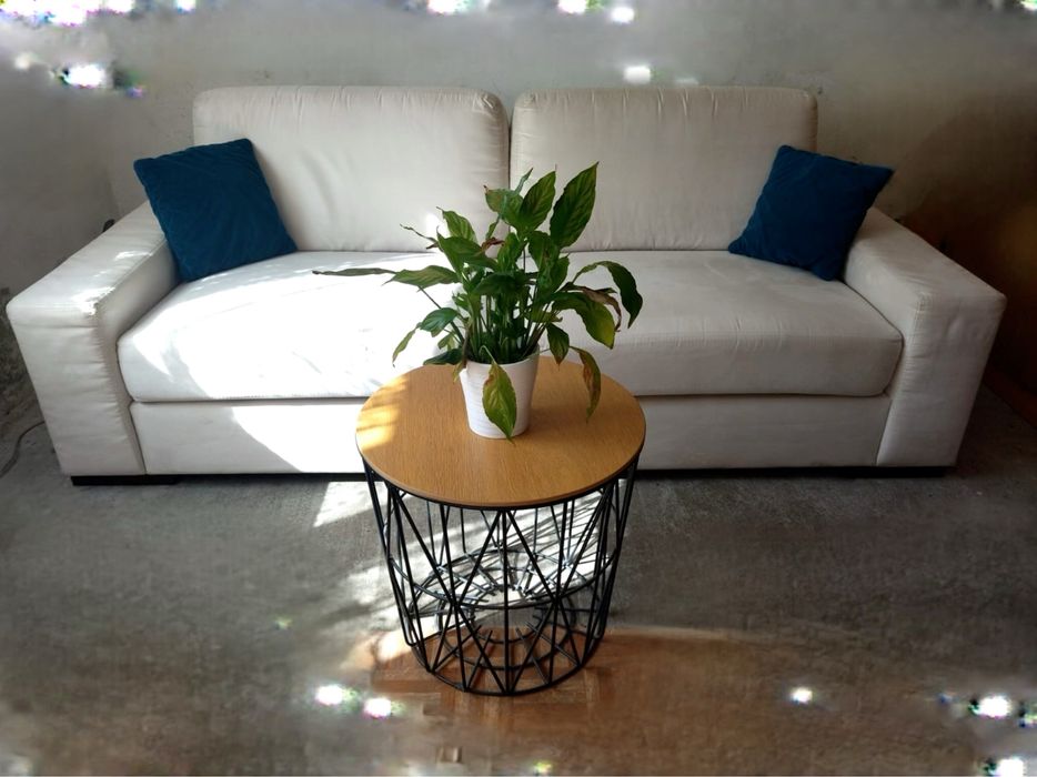 Trzeosobowa biała świezowyprana kanapa, bardzo wygodna