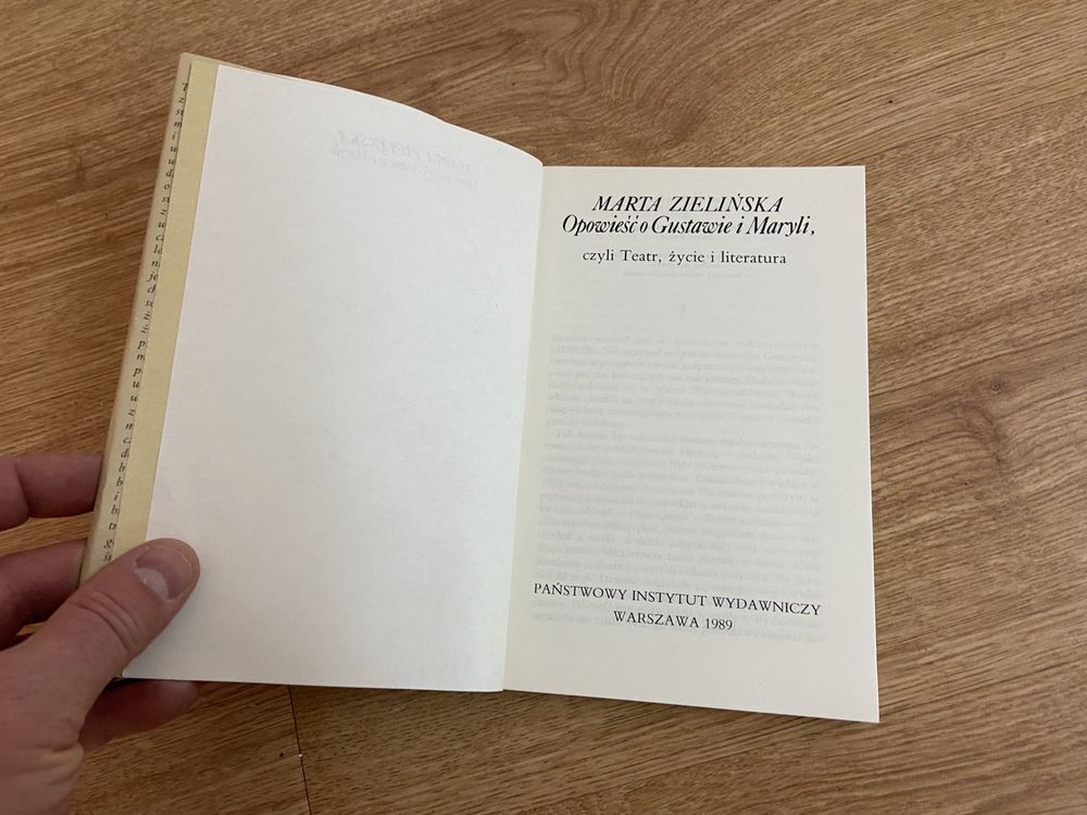 Opowieść o Gustawie i Maryli - Marta Zielińska książka PIW 1989r