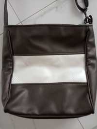 Nowa nieużywana skórzana torebka brązowa pojemna duża kieszonki