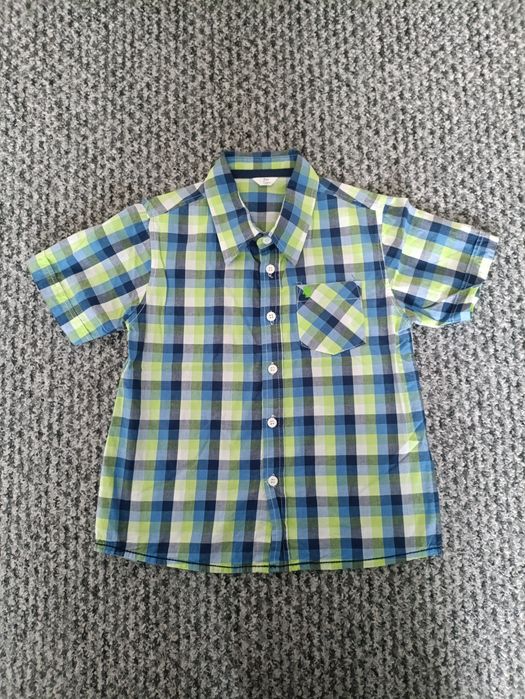 Koszula z krótkim rękawem dla chłopca kratka rozmiar 122