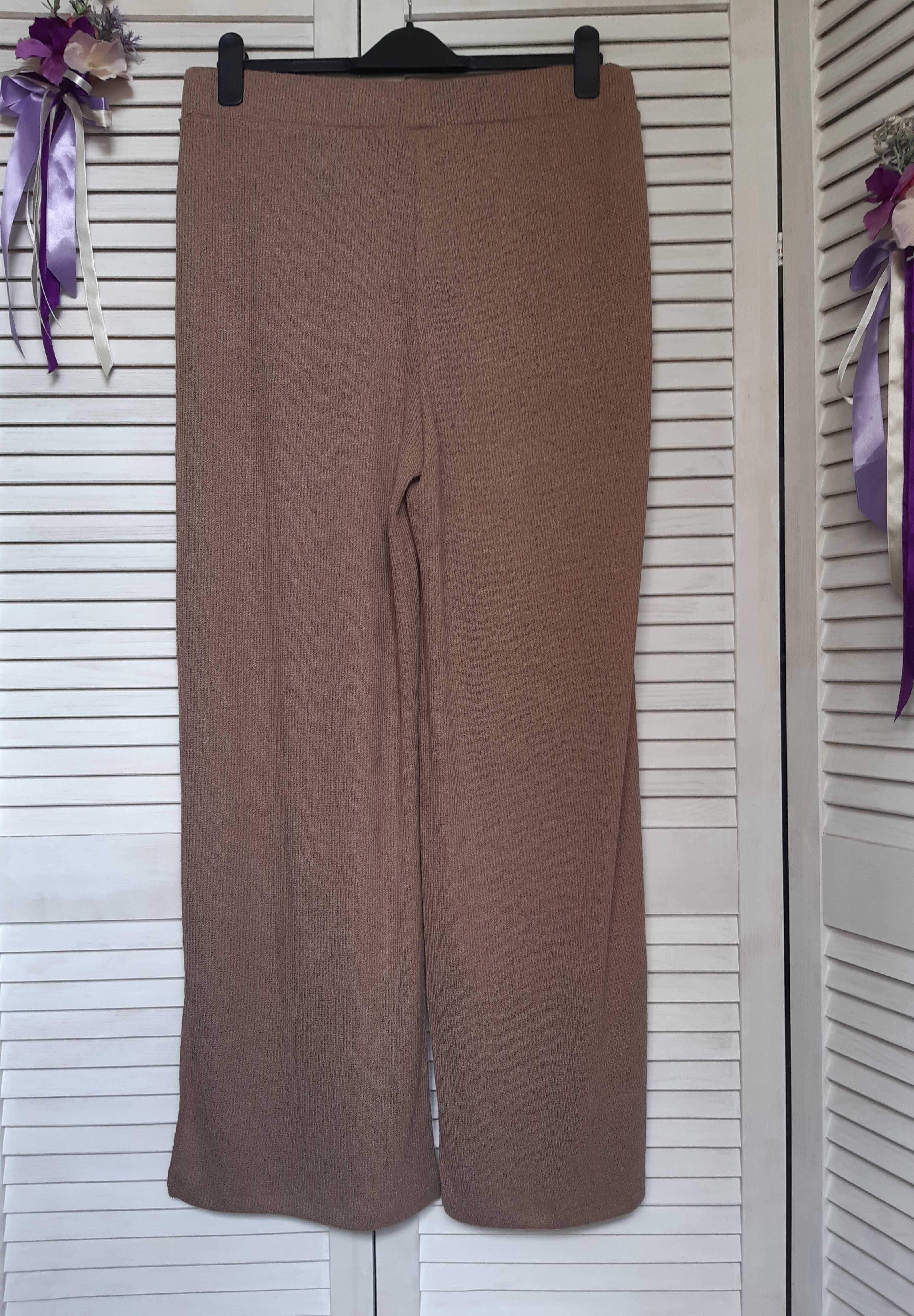 Стильные широкие брюки палаццо с разрезами бохо стиле завышенные h&m