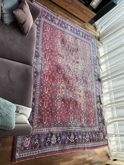 Tapete oriental indiano em pura lã feito à mao,original,lavado.345x240