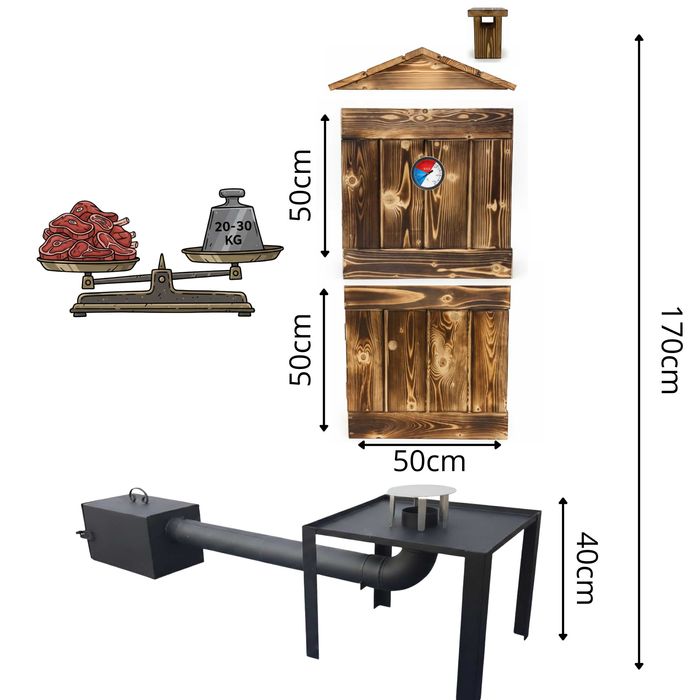 Wędzarnia Ogrodowa Drewniana Duża Domowa Produkcja POL Dostawa Książka