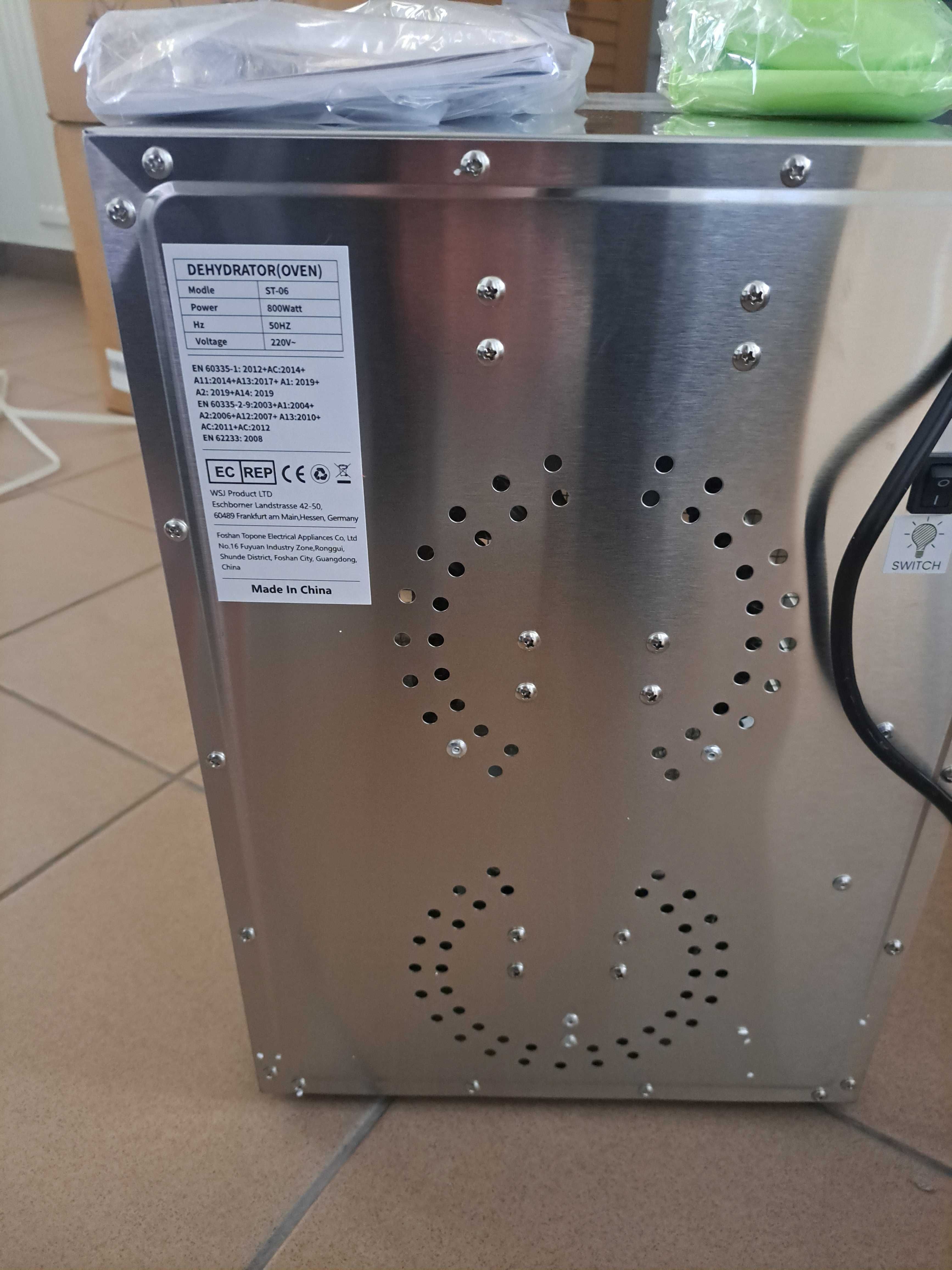 Kwasyo Suszarka ze stali nierdzewnej 12 rusztów temp 20-90 C, 800W