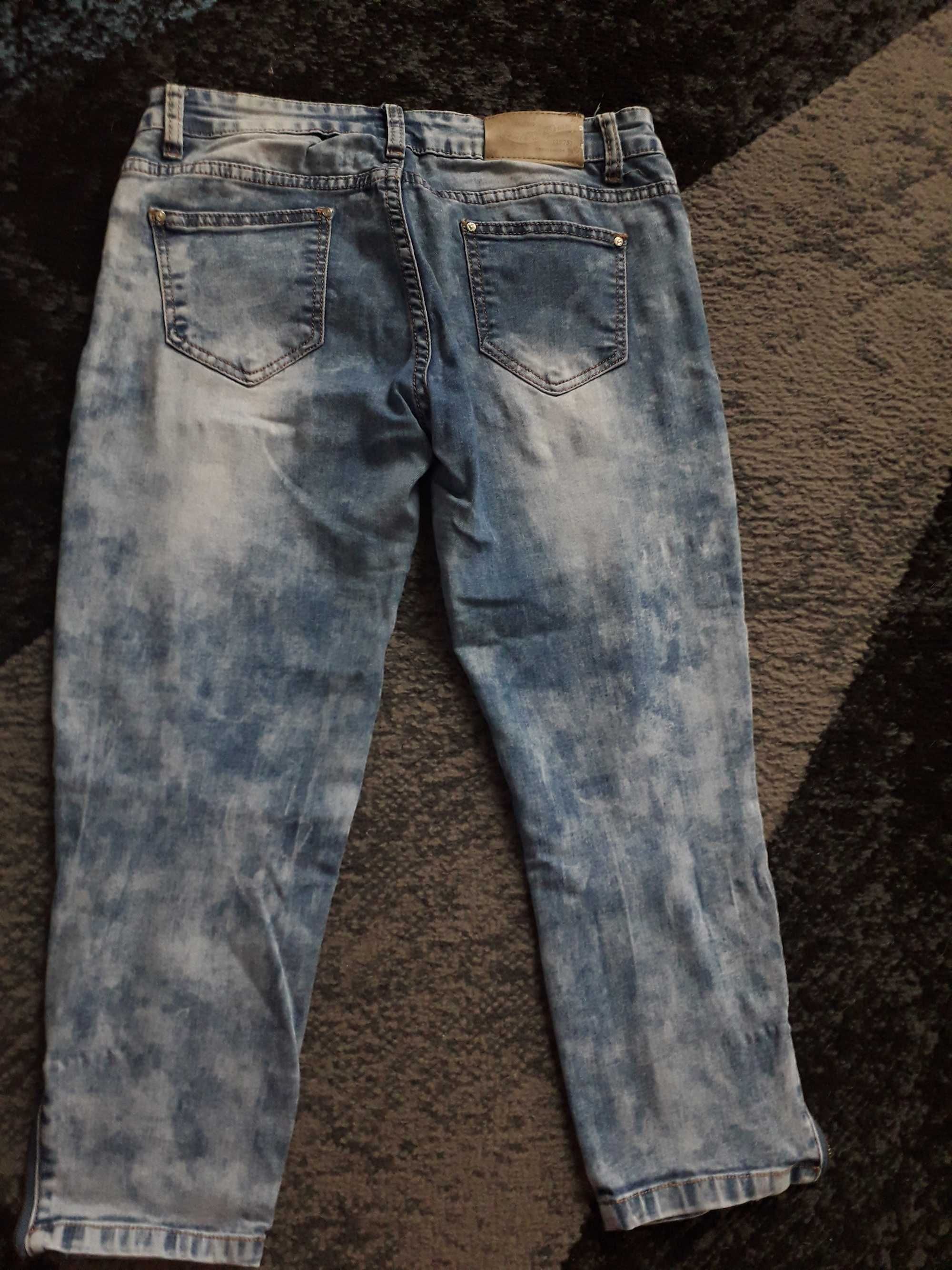 Rybaczki jeans dziury 38/40 M/L +gratis top