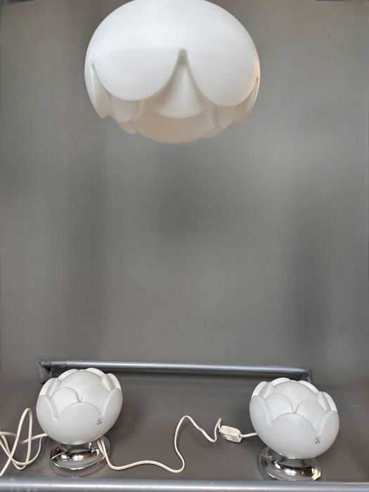 Peill&Putzler WaterLily Seerose lata 70 komplet lamp szkło opalinowe