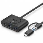 Hub Usb 3.0 + Usb-C 3.1 Ugreen 4-Portowy, Otg  Cr113 (Czarny)