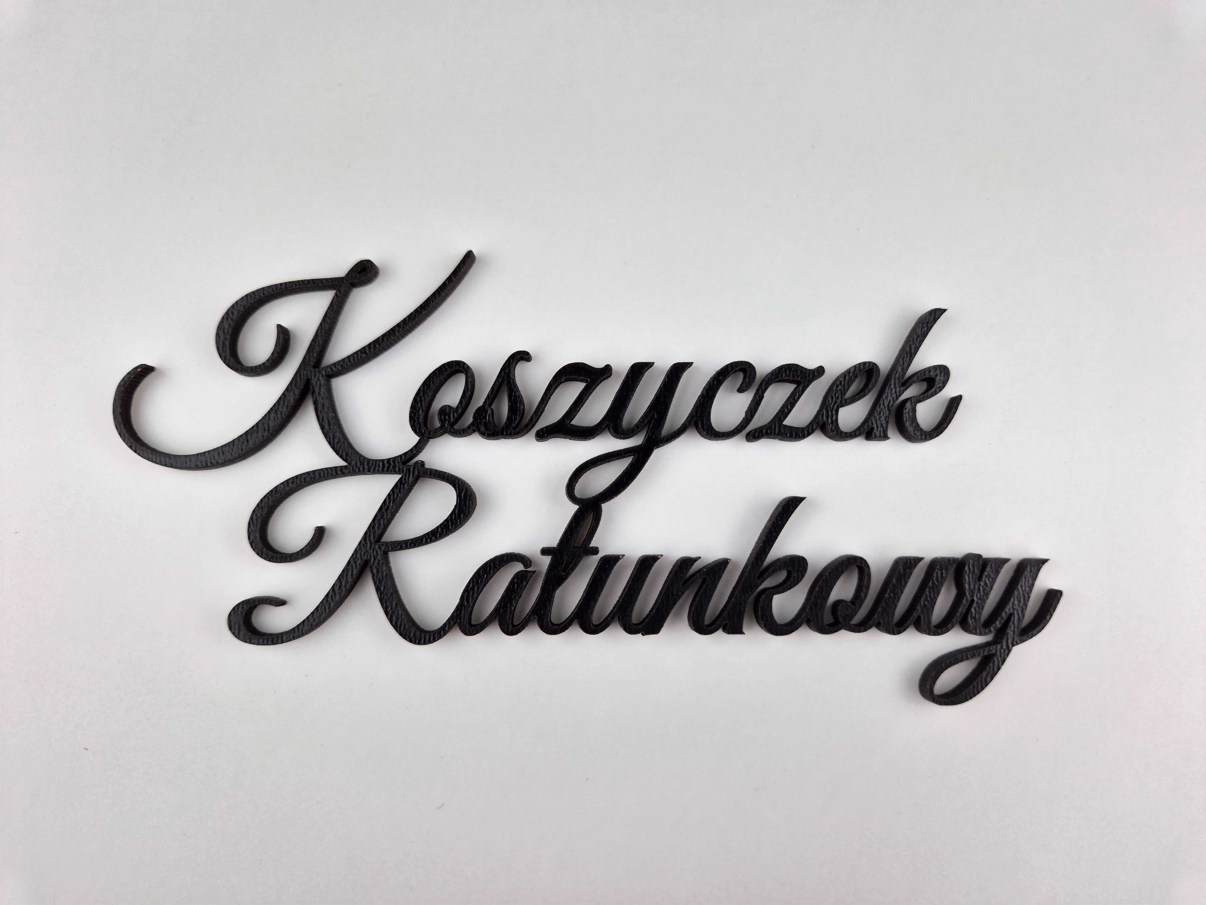 Napis Koszyczek Ratunkowy- czarny; 10cm