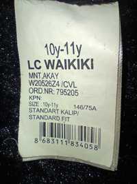 Пальто чёрное лаковое  LC WAIKIKI 140-146cm ( подростковое 10-11 лет)