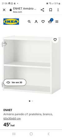 Armário parede Ikea 3 portas