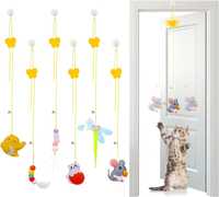 Zestaw 6 zabawek interaktywnych dla kota na sznurku z dzwonkiem