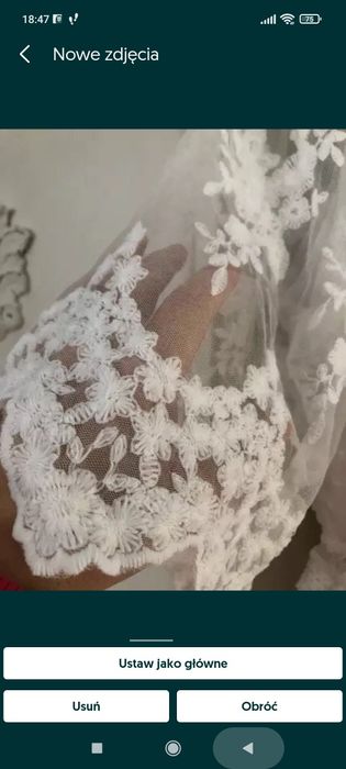 Sukienka długa maxi koronkowa tiulowa Biała zwiewna elegancka wizytowa