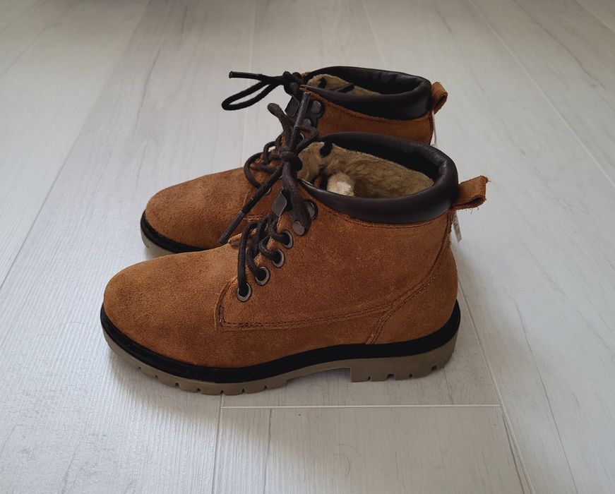 Zara Kids buty 27 skórzane skóra naturalna jesienne zimowe trapery