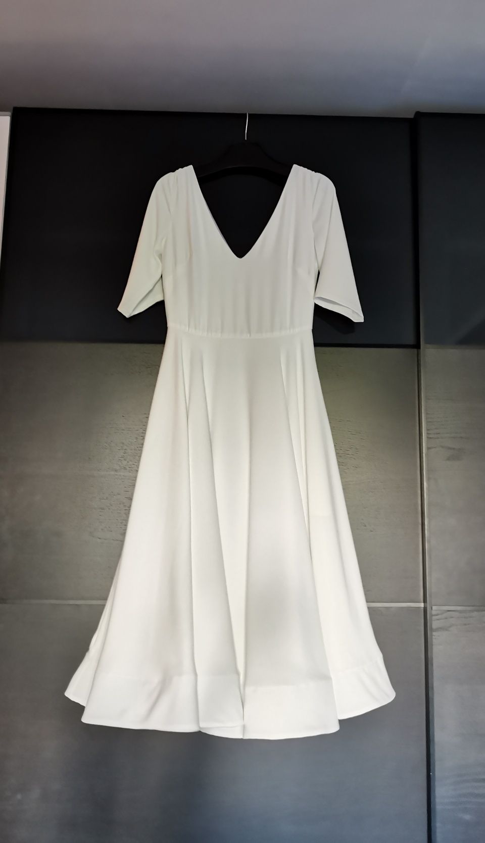 Suknia ślubna krótka, rozkloszowana rozmiar M