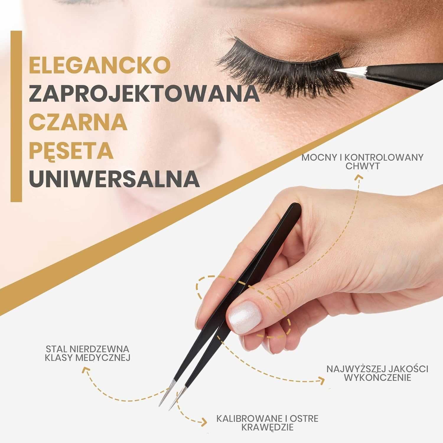Zestaw Pęset Do Brwi Ze Stali Nierdzewnej 4-Częściowy