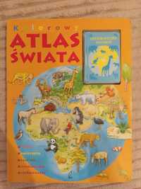 Kolorowy atlas świata z grą