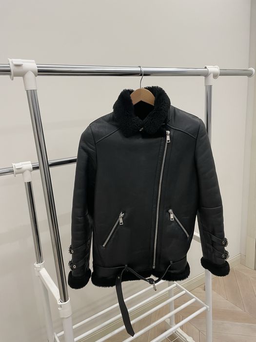 Жіноча дублянка-авіатор з натуральної шкіри, , розмір M