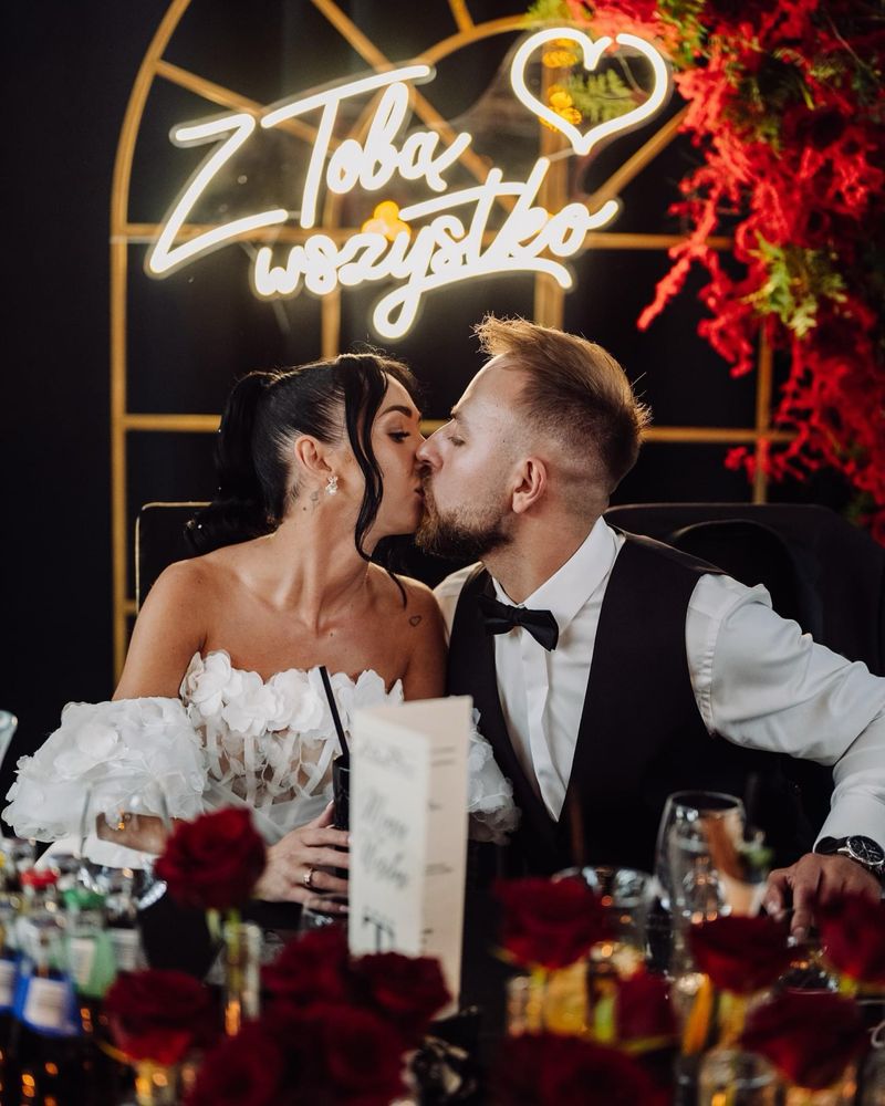 Neon napis LED na wesele „Z Tobą wszystko”