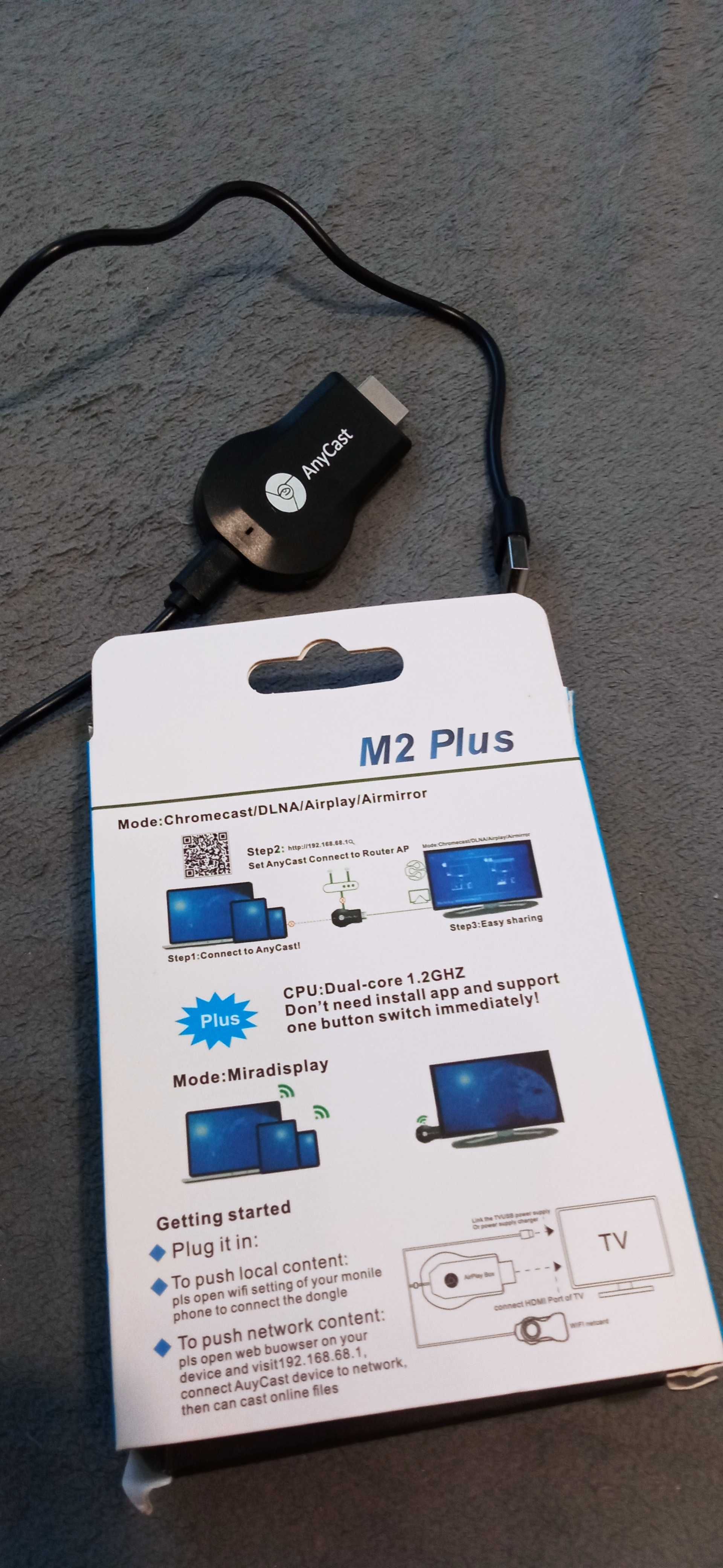 anycast m2 plus broadcast wyświetlacz  Ekran telefonu na telewizorze