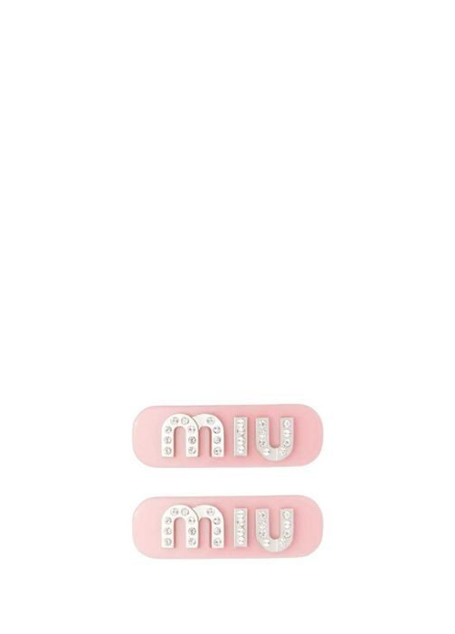 Шпильки Miu Miu Plexiglas And Metal Hair Clips Pink